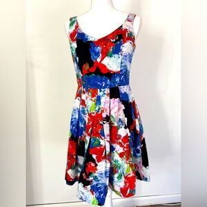 USED- Biancoghiaccio Colorful Floral Sleeveless Dress